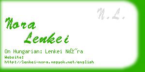 nora lenkei business card